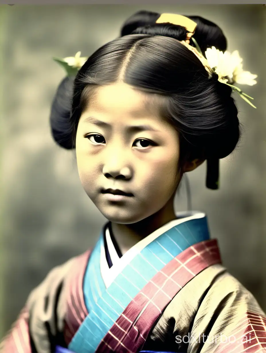 1870 Japanese girl colorized by Sanna Dullaway