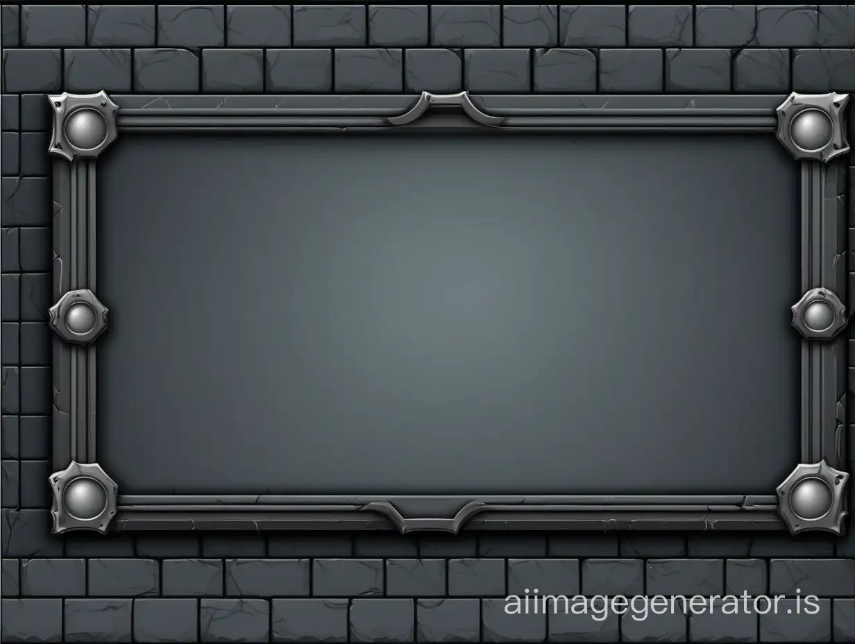 Frame Background for the interface (Empty) rectangular dark Gray tile. Stylistics Fantasy Vector graphics 2D GUI