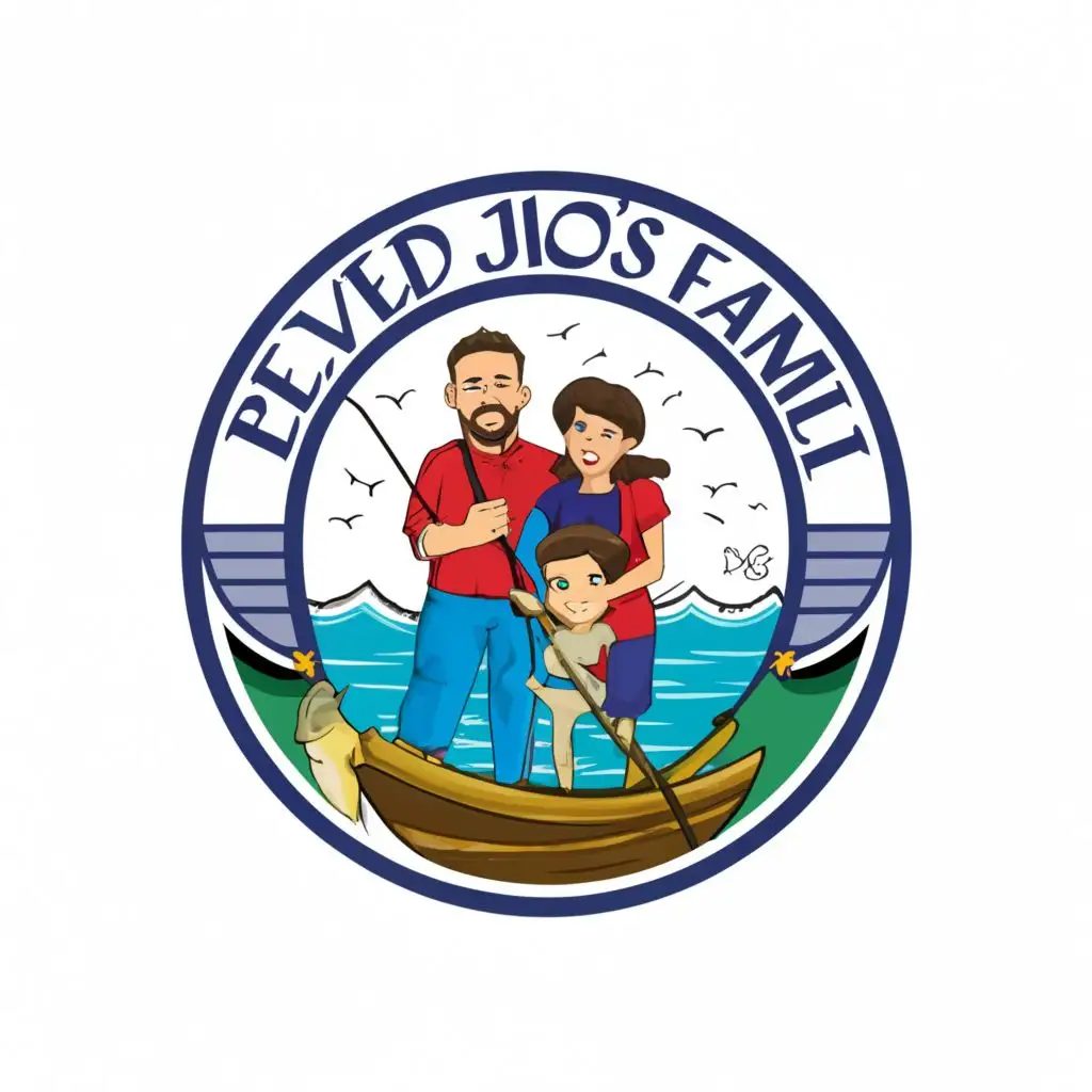 a logo design,with the text "beloved Joe's family", main symbol:catch fishing with daughter and wife, lovely family, lovely Bonding with friends and relatives,complex,be used in Nonprofit industry,clear background