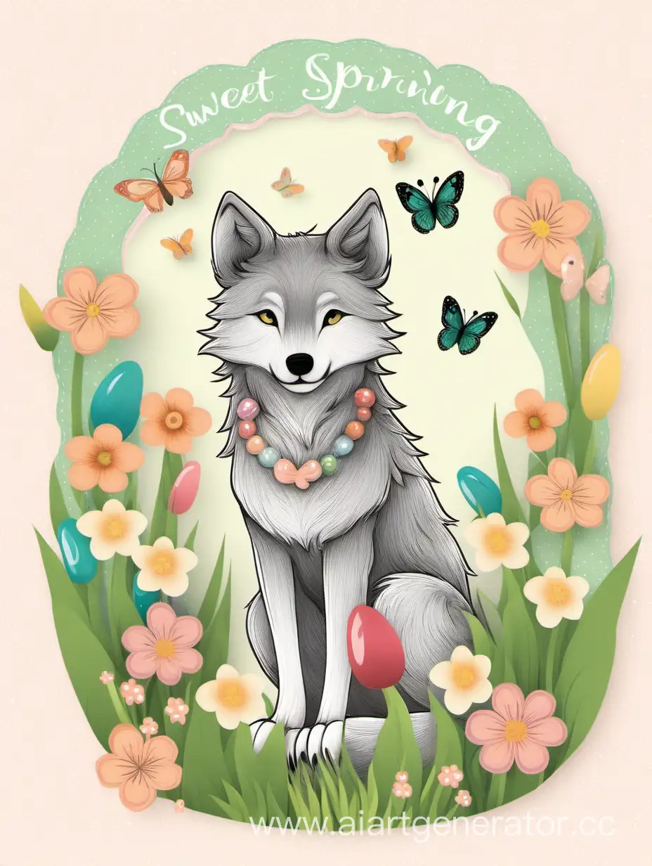Adorable-Spring-Greeting-Card-Playful-Little-Wolf-Celebrating-March-8th