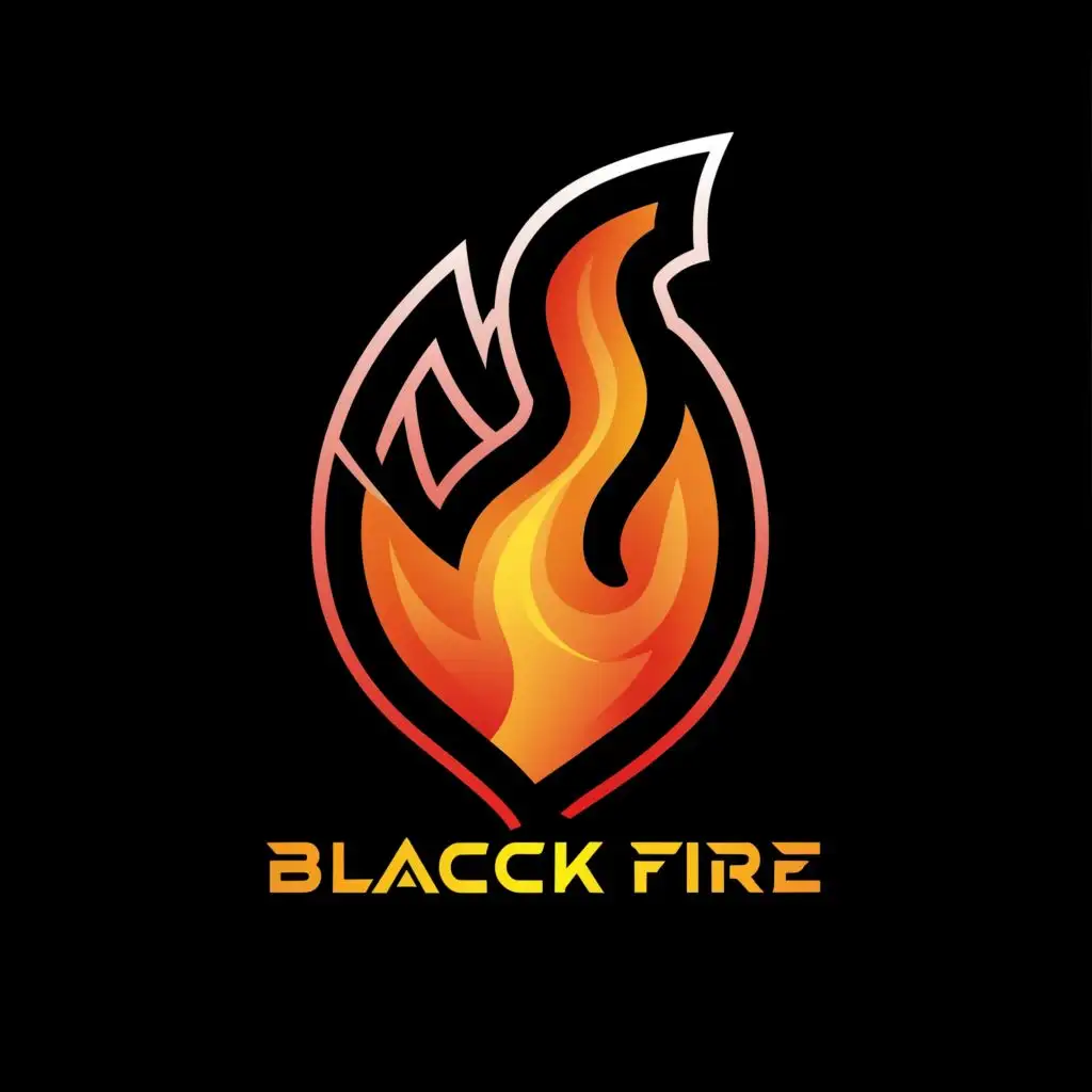 a logo design,with the text "Black Fire ", main symbol:Fire/flame,Moderate,be used in Entertainment industry,clear background