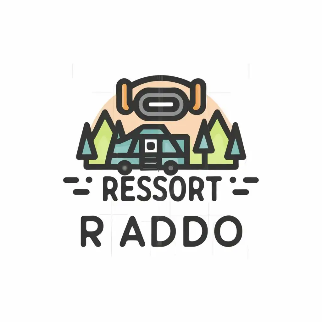 a logo design,with the text "Resort Radio", main symbol:Where RV Camping and Music Come Together,Moderate,be used in Entertainment industry,clear background