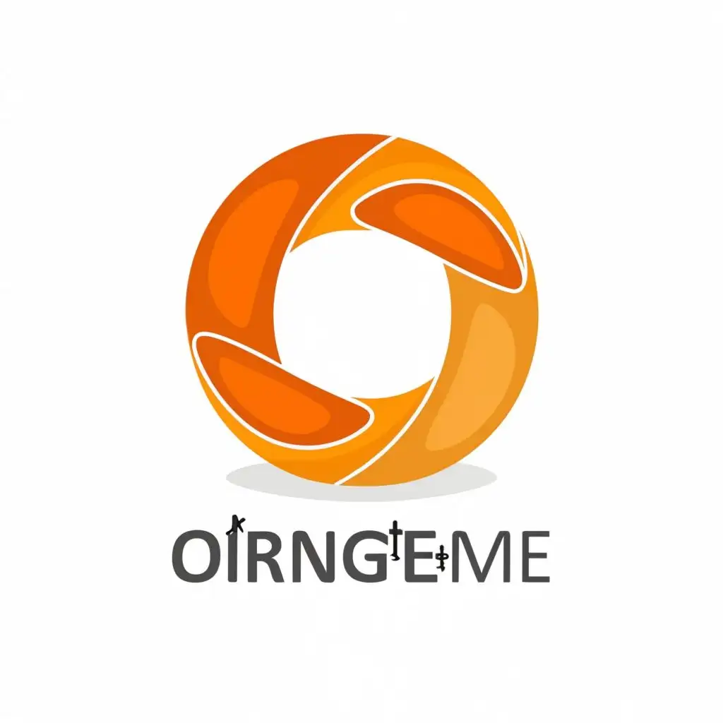 logo, Letter 'O' with a white background, with the text "OrangeMe", typography, be used in Internet industry