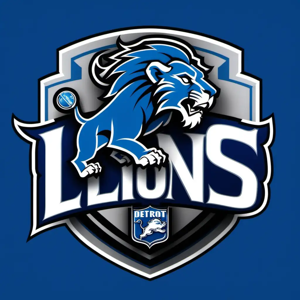 Detroit lions logo with go Lions