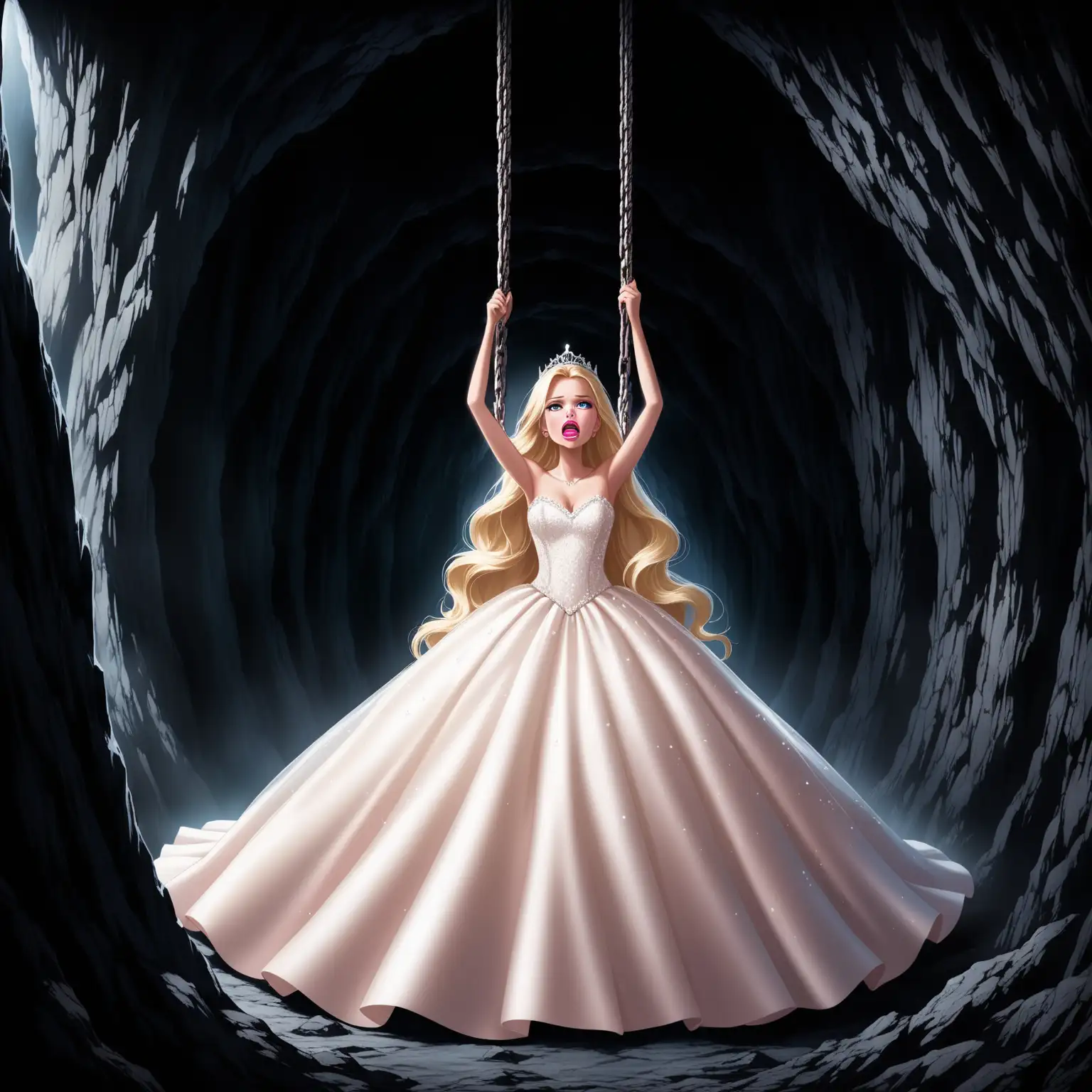 Trapped Barbie 17 in a Dark Cave A Terrifying Scene with a Bridal Twist