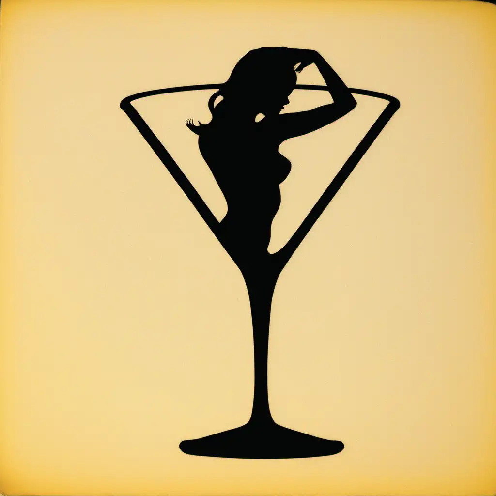 Silhouette of a Woman in a martini glass, album cover