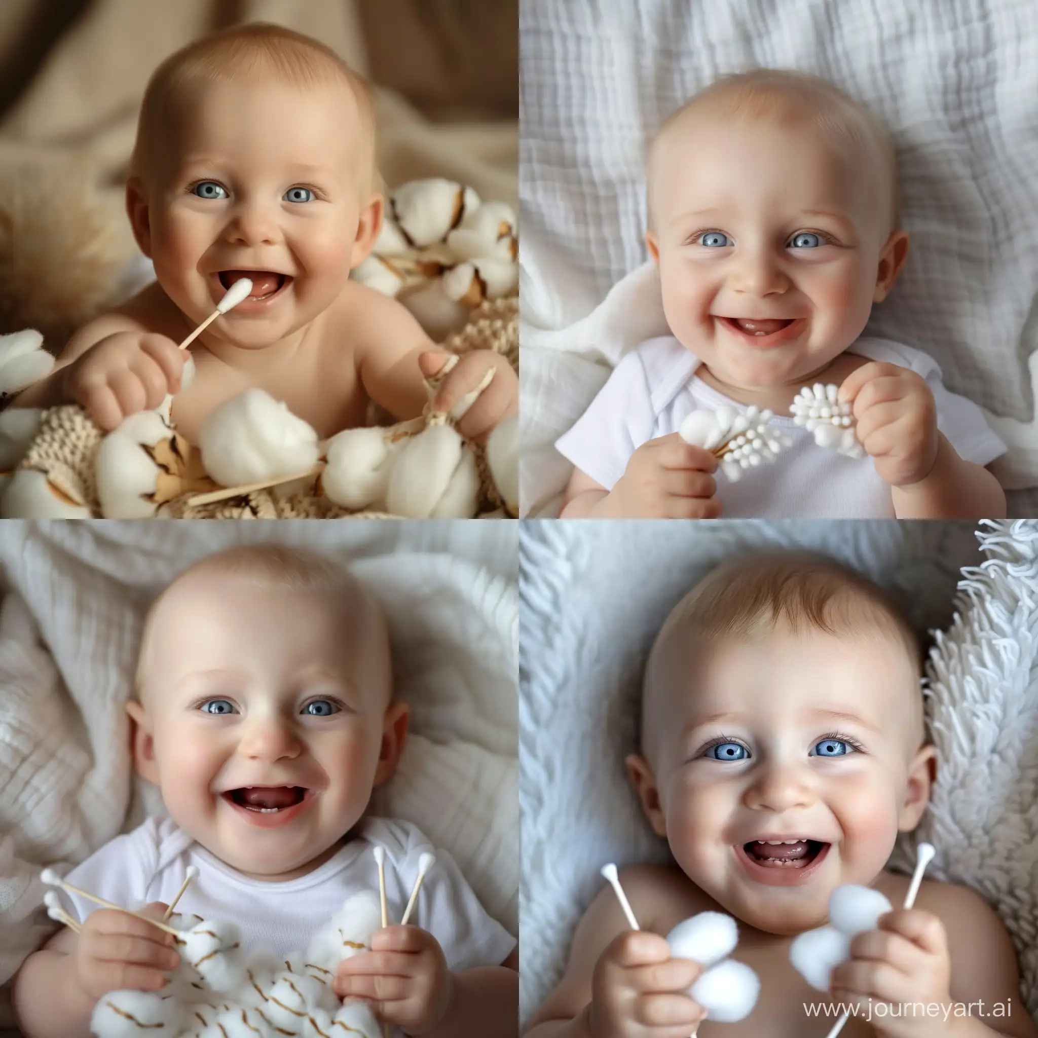 Adorable-6MonthOld-Blandine-Smiling-with-Cute-Cotton-Swabs