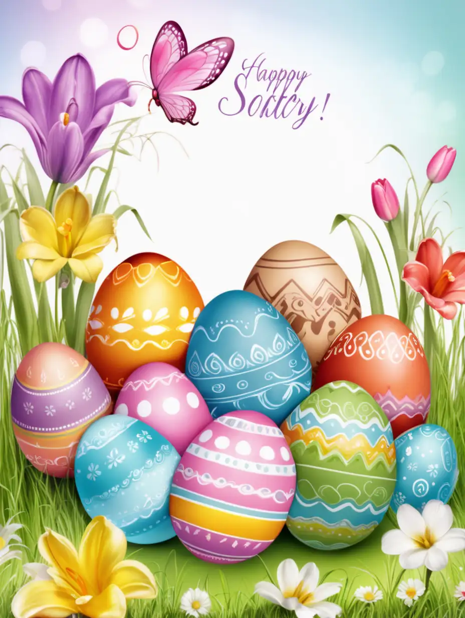 Beautiful and colorful Easter Greeting Card