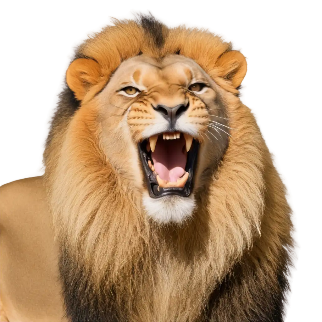 Powerful-Lion-Roaring-in-HighQuality-PNG-Format-Captivating-Wildlife-Artistry
