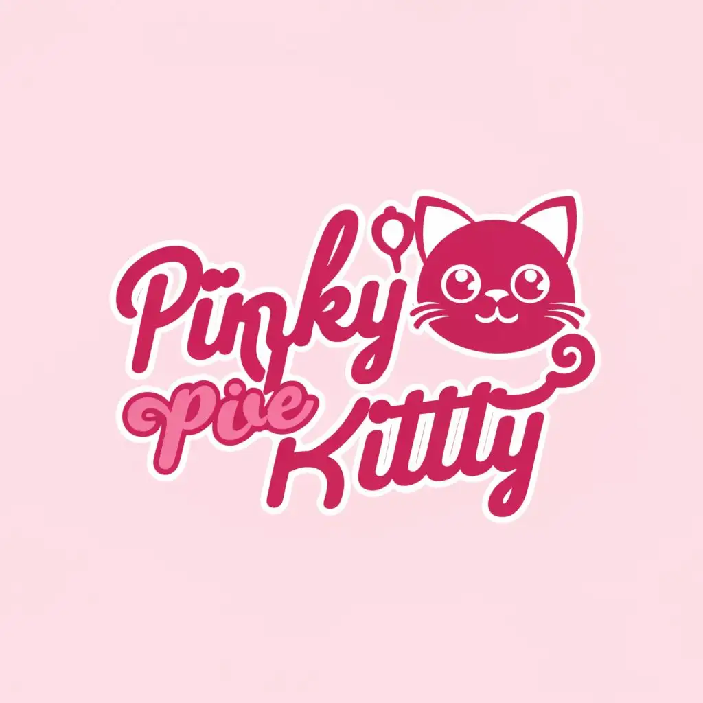Logo-Design-For-PinkyPieKitty-Playful-Pink-Cat-with-Creative-Typography