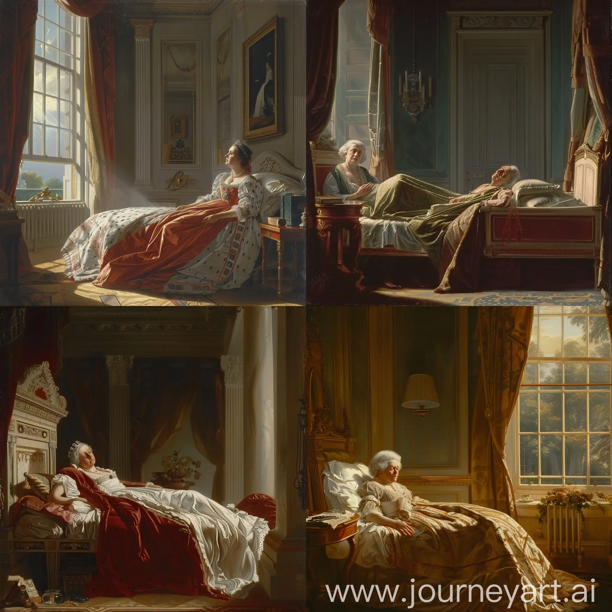 Queen Charlotte died in her bedroom in Kew Palace on 17 November 1818. She was 74 years old. The queen had been suffering from a condition called dropsy, which causes swelling and pain
