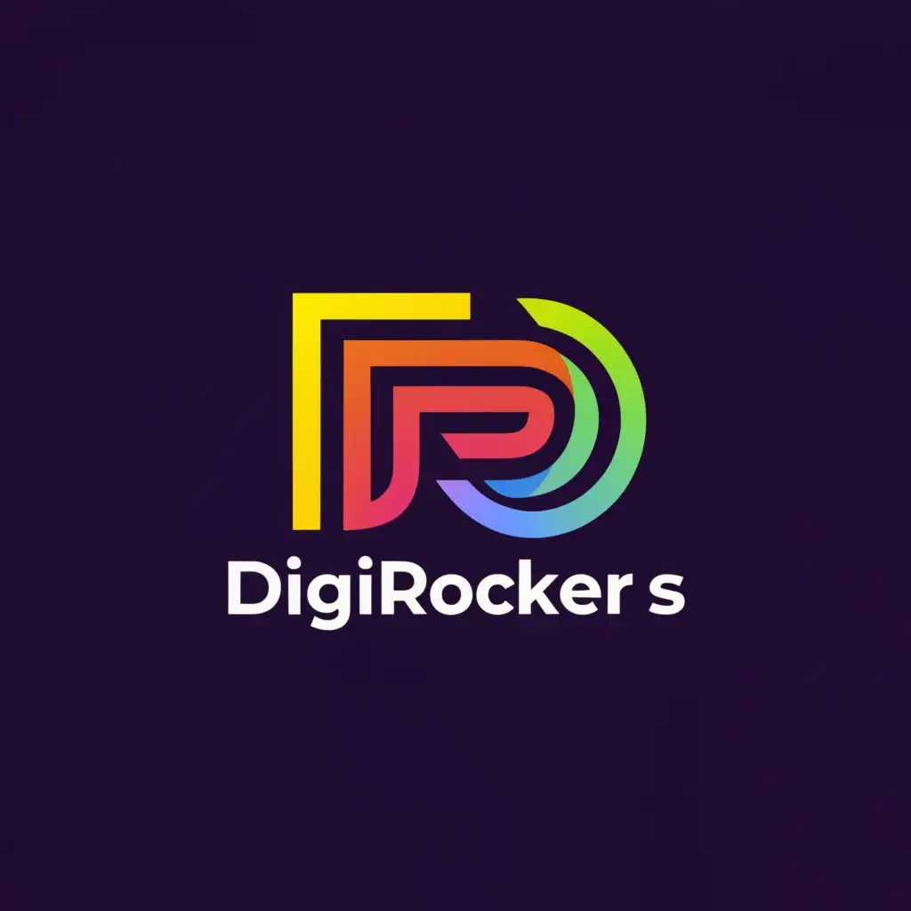 a logo design,with the text "Digirockers", main symbol:R,Moderate,clear background