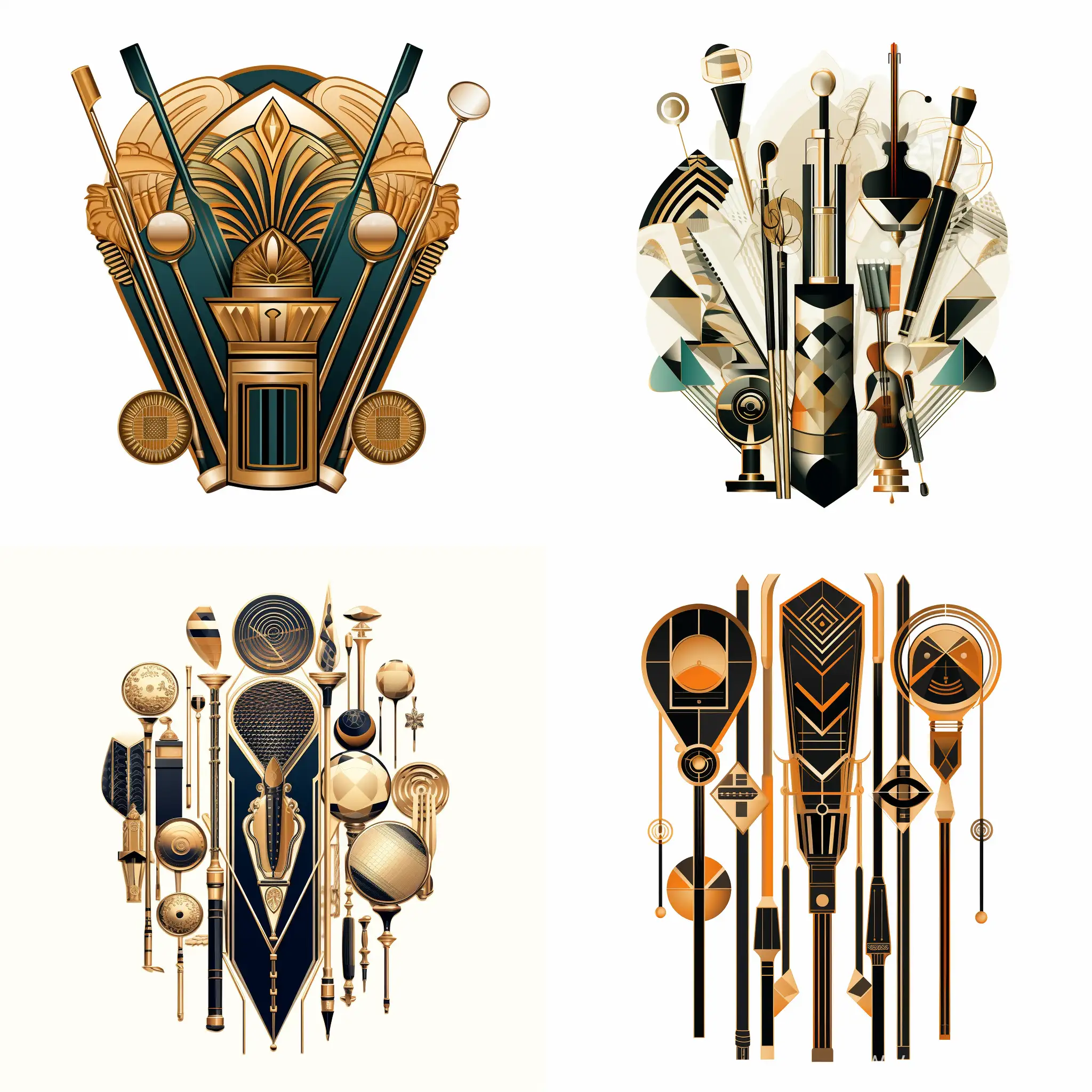Art-Deco-Style-Clubs-on-White-Background