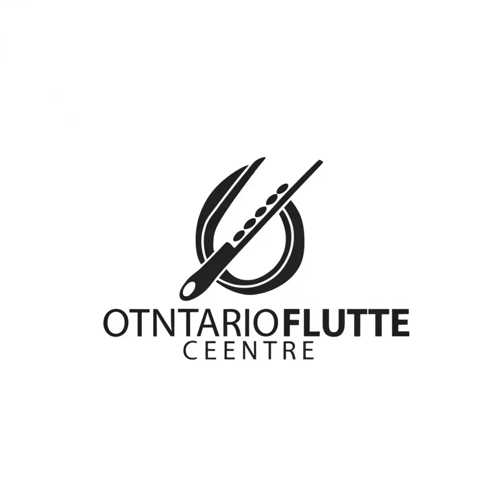 a logo design,with the text "Ontario Flute Centre", main symbol:Clean and simple flute outline,Minimalistic,clear background