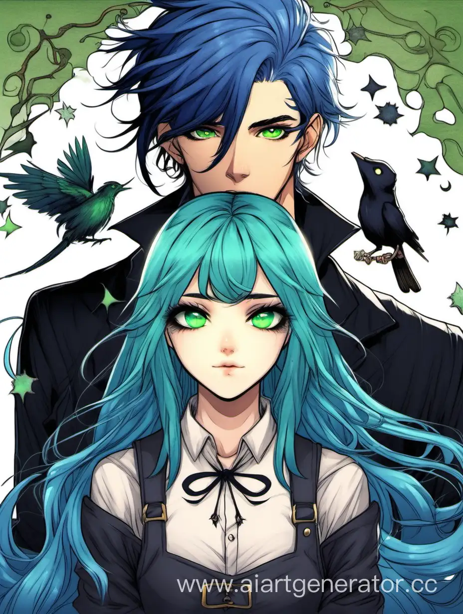 Enchanting-Duo-BlueHaired-Witch-and-Mysterious-BlackHaired-Companion