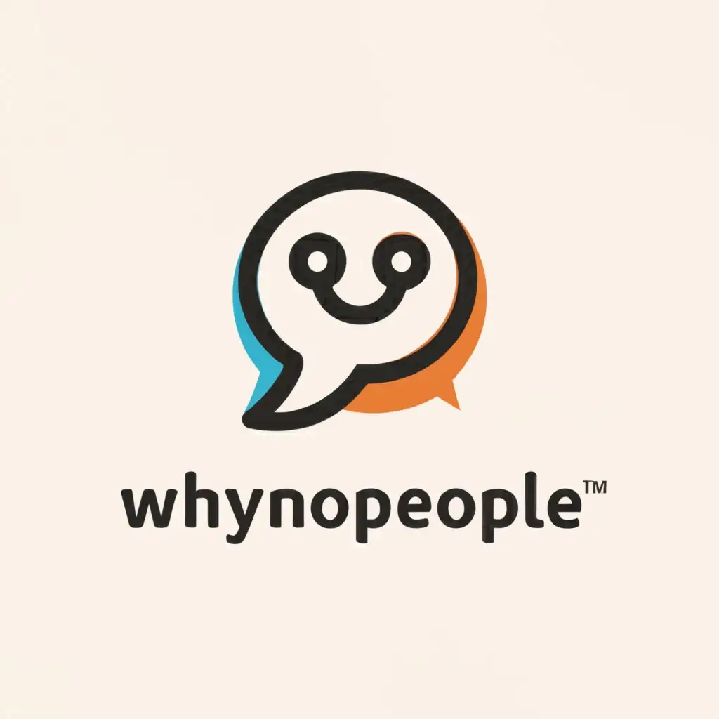 a logo design,with the text "whynopeople", main symbol:chatrooms,Moderate,be used in Education industry,clear background