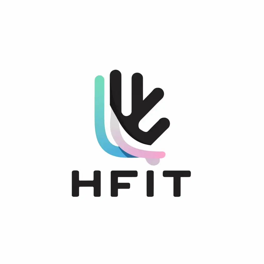 a logo design,with the text "HFIT", main symbol:Hand making peace symbol,Minimalistic,be used in Technology industry,clear background