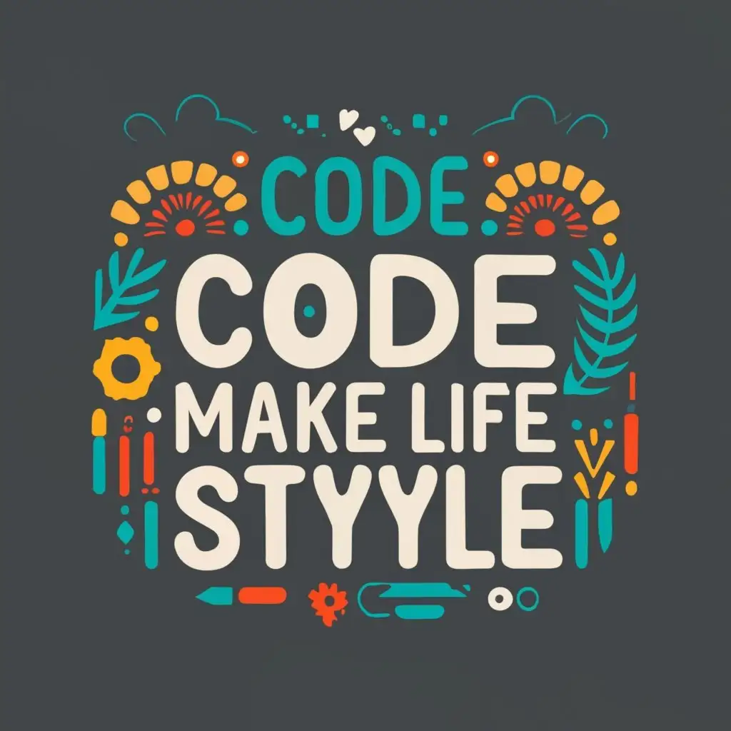 logo, tags, with the text "code make life style", typography, be used in Education industry