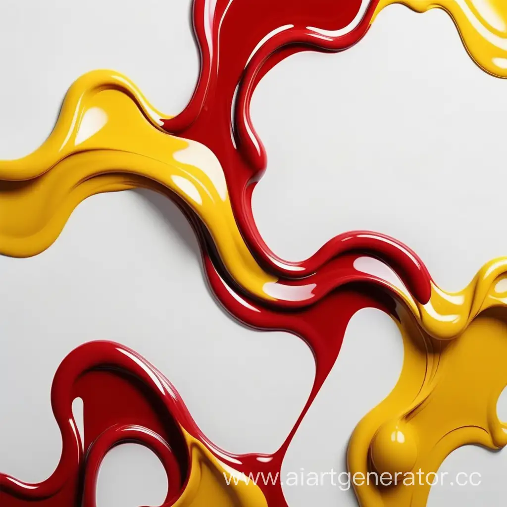 Vibrant-Yellow-and-Red-Paint-Flow-on-White-Canvas