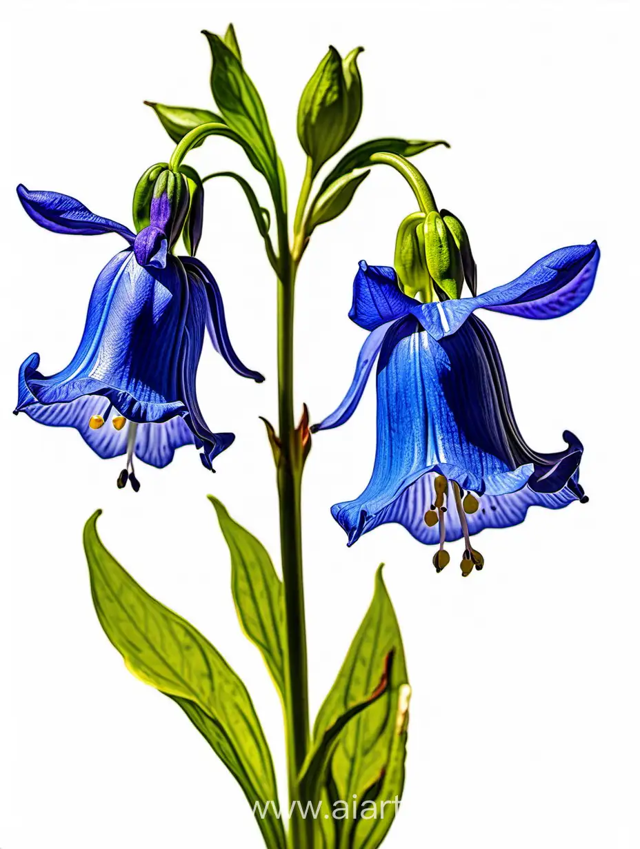Gorgeous-Virginia-Bluebells-Flower-Blossoming-Against-White-Background