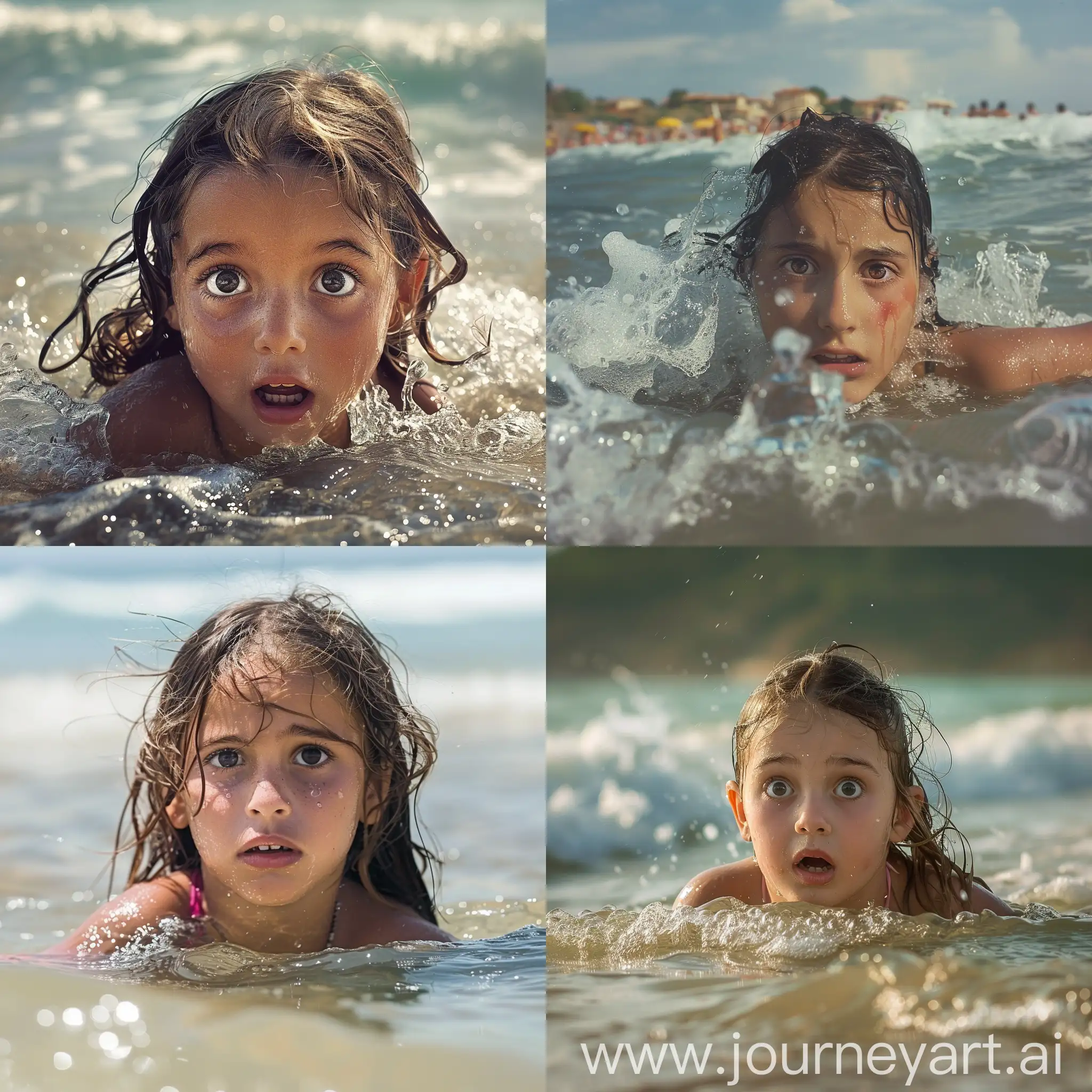 Fearful-Italian-Preteen-Girl-Swimming-at-Beach