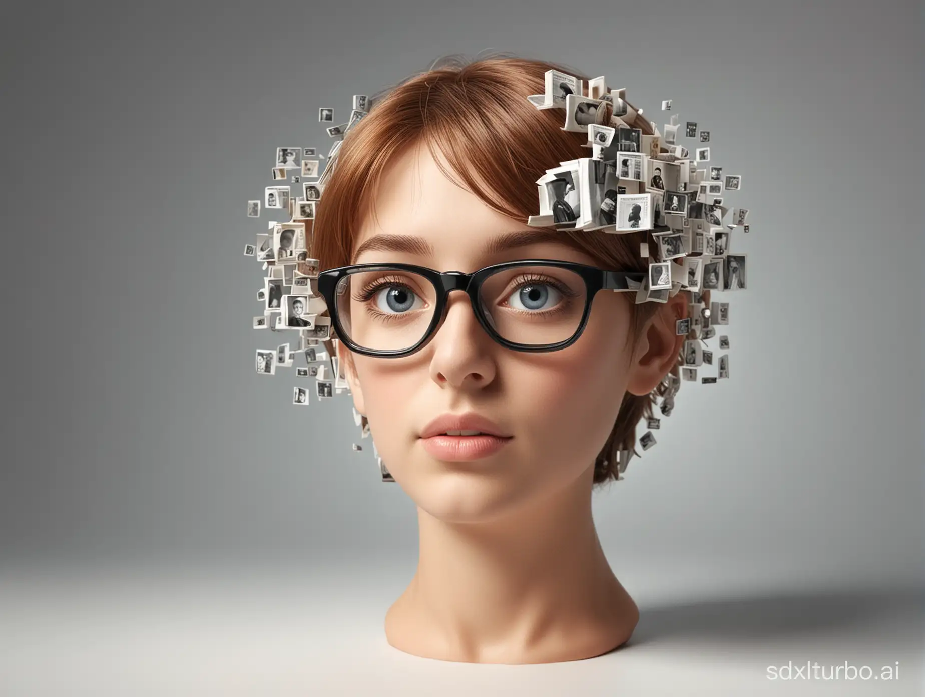 Imagine a three-dimensional picture of a person learning the French language.