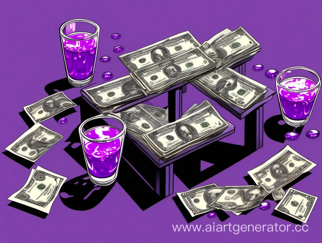 HipHop-Vibes-Purple-Drink-and-Cash-on-Tabletop