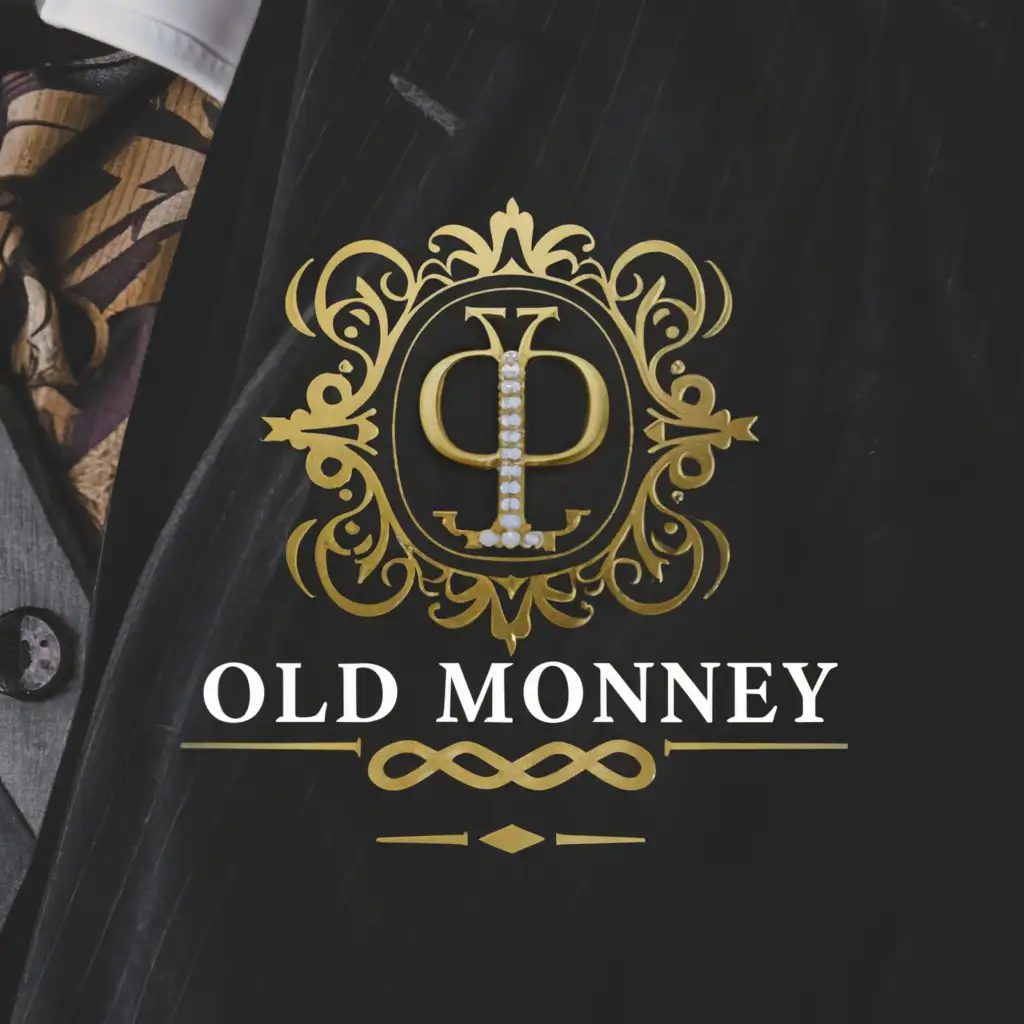 a logo design,with the text "Old money", main symbol:Something that emphasizes the sophistication of clothing style,complex,clear background
