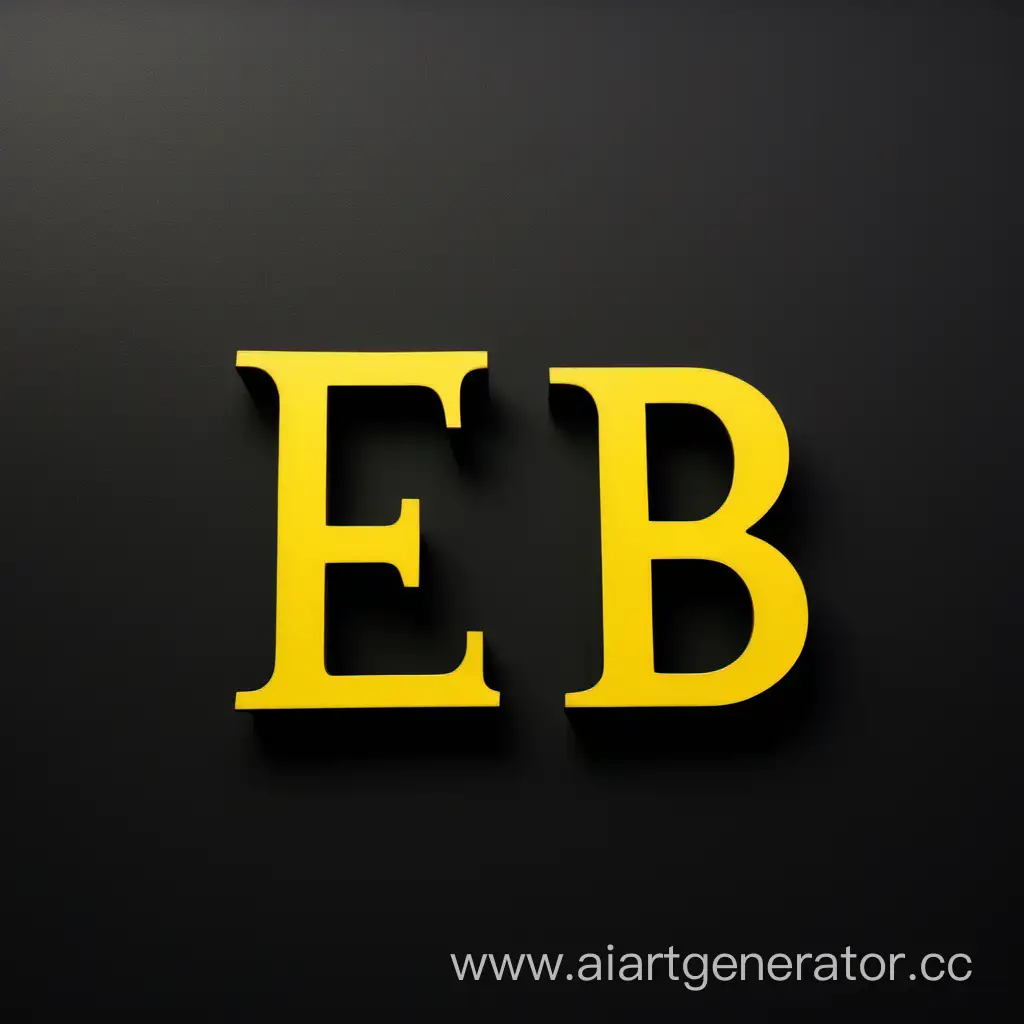 Две буквы ЕБ желтого цвета на черном фоне 