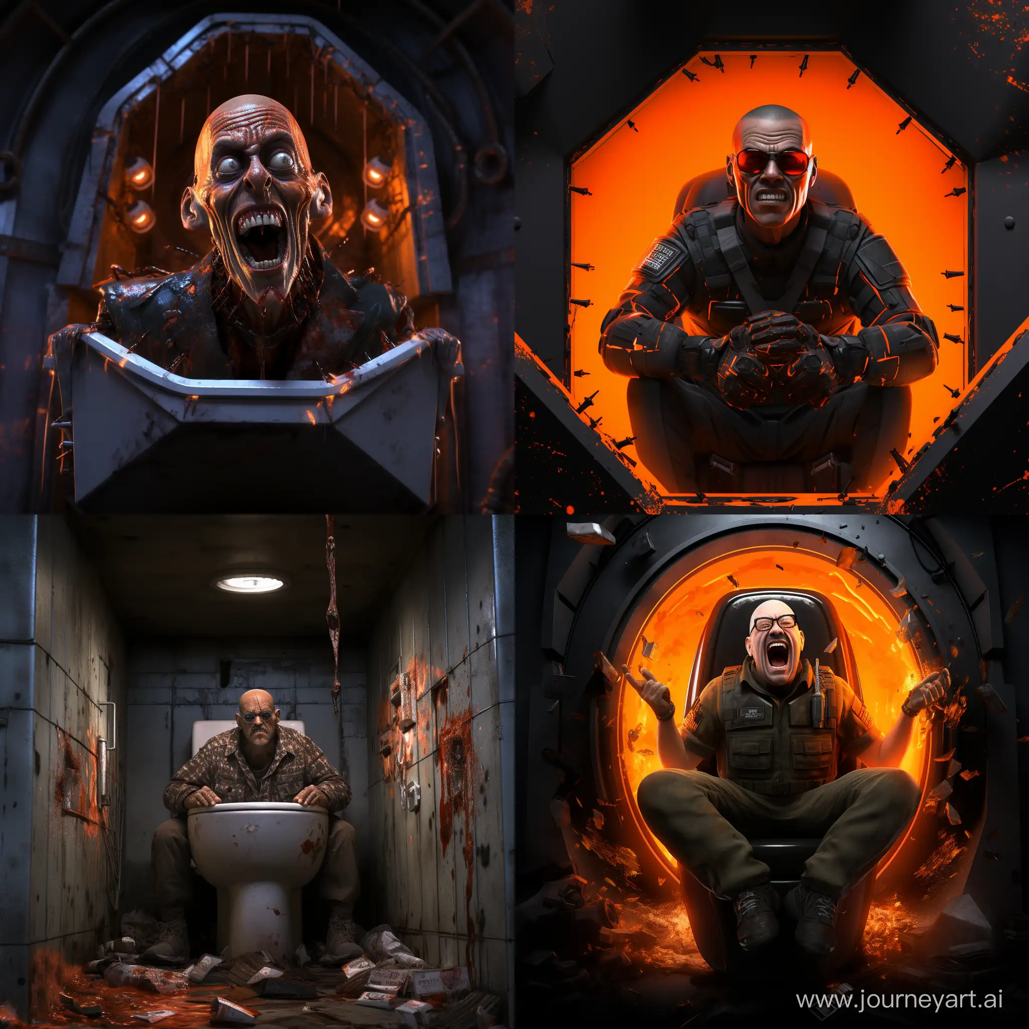 Subscription required Due to extreme demand we can't provide a free trial right now. Please /subscribe to create images with Midjourney. /imagine generate an icon for a horror game, it should have a toilet with the G-Man's head sticking out of it from the half-life game