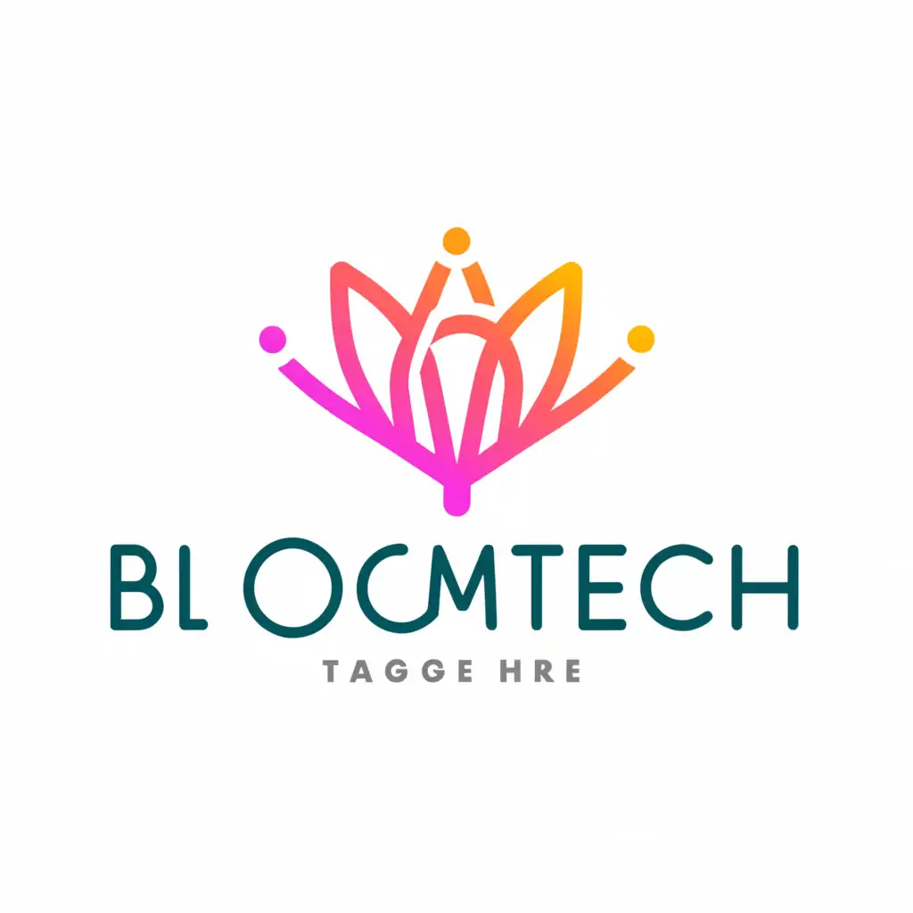 a logo design,with the text "BloomTech", main symbol:red laserbeam sprout,Moderate,clear background