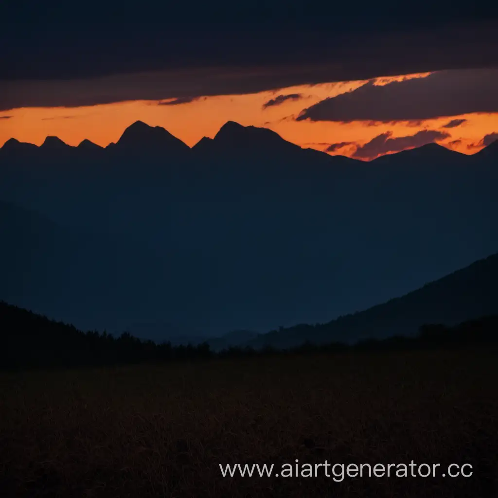 Majestic-Mountains-Silhouetted-Against-Vibrant-Sunset-Sky