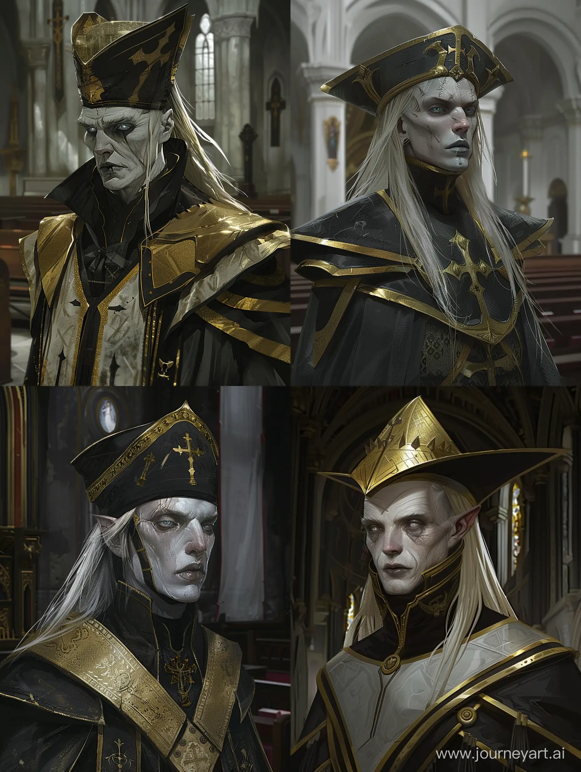Dark-Fantasy-Portrait-The-Golden-Cardinal-in-Church