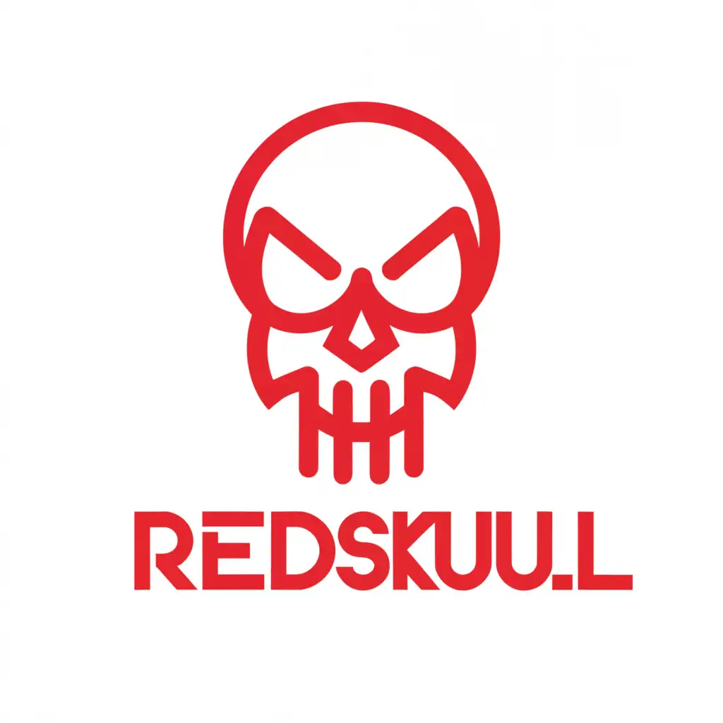 a logo design,with the text "Redskull", main symbol:a red skull,Moderate,clear background