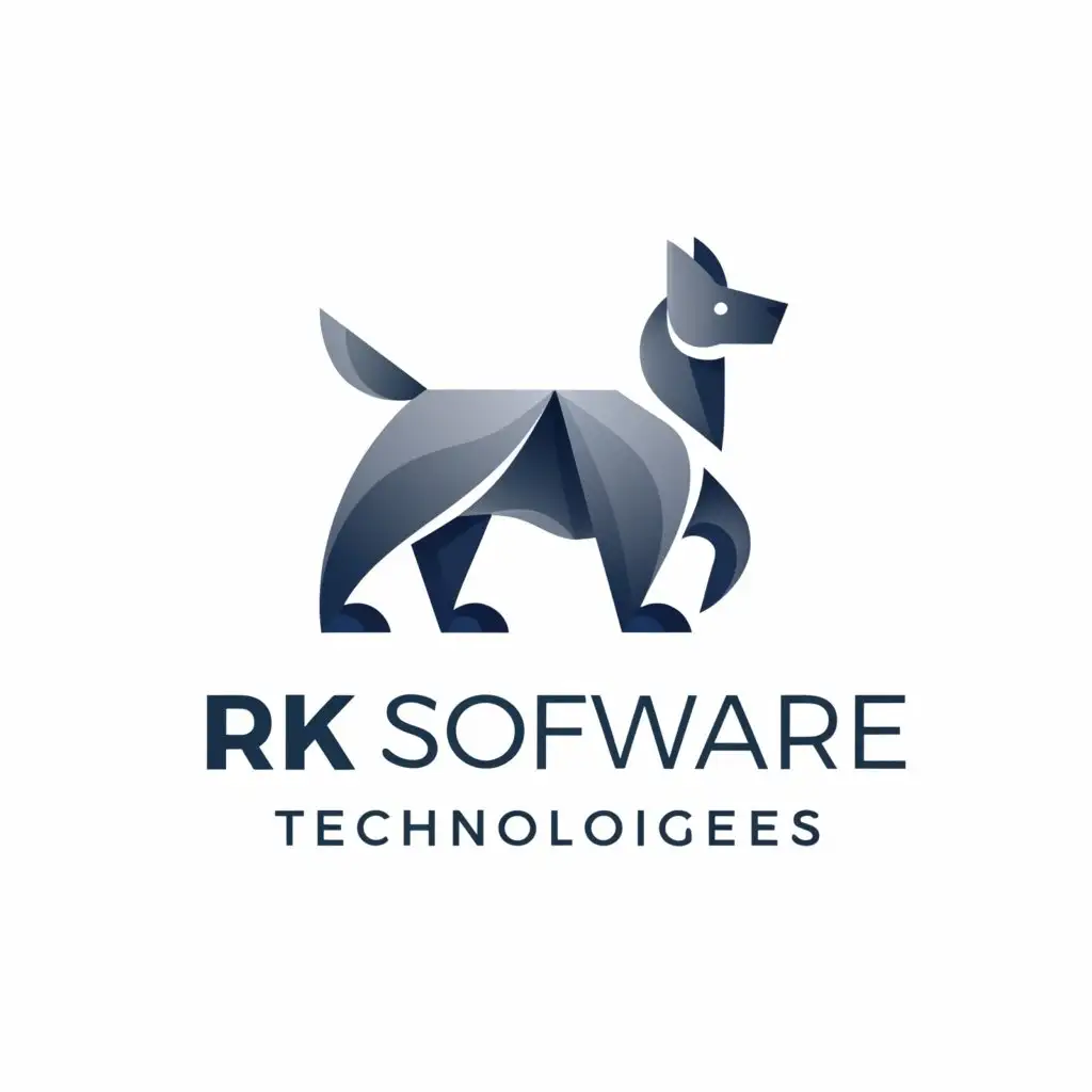 a logo design,with the text "RK Software Technologies", main symbol:wolf,Minimalistic,be used in Technology industry,clear background