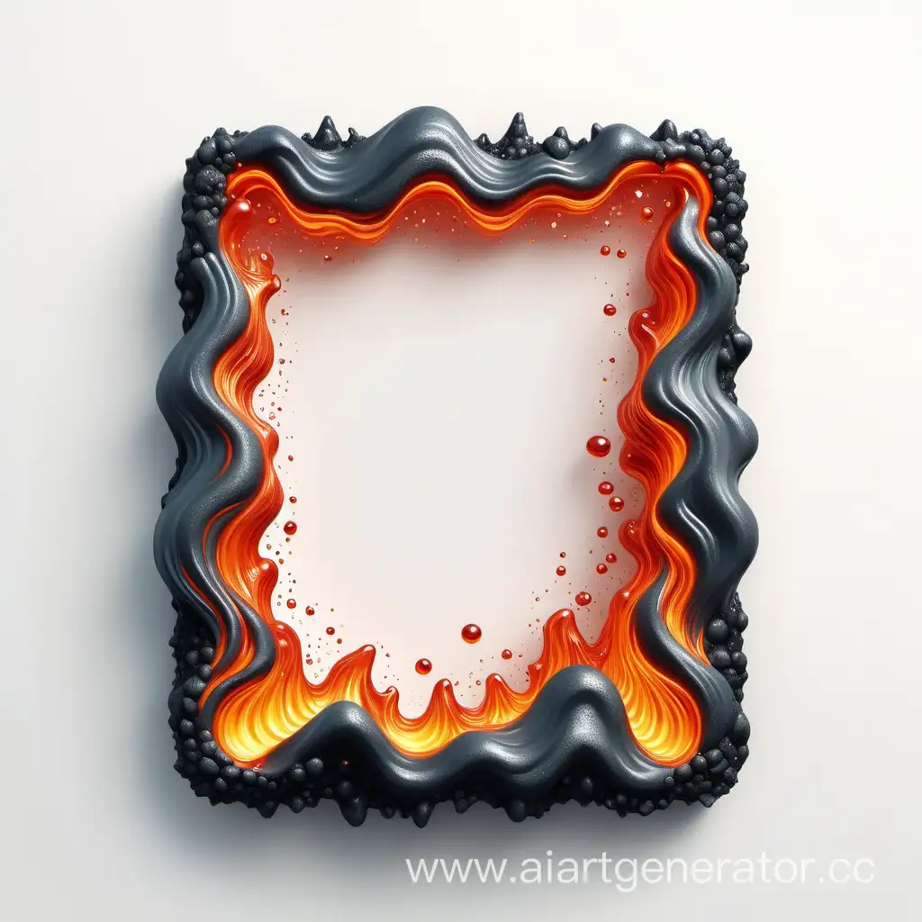 Vintage-3D-Water-Lava-Frame-Icon-on-White-Background