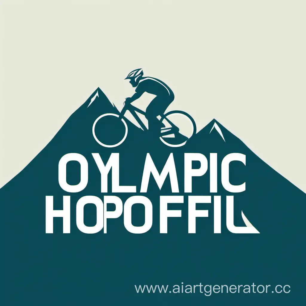 логотип , команды Олимпийские Надежды , по велоспорту Маунтинбайку , минимализм где велосипедист спускается с горы