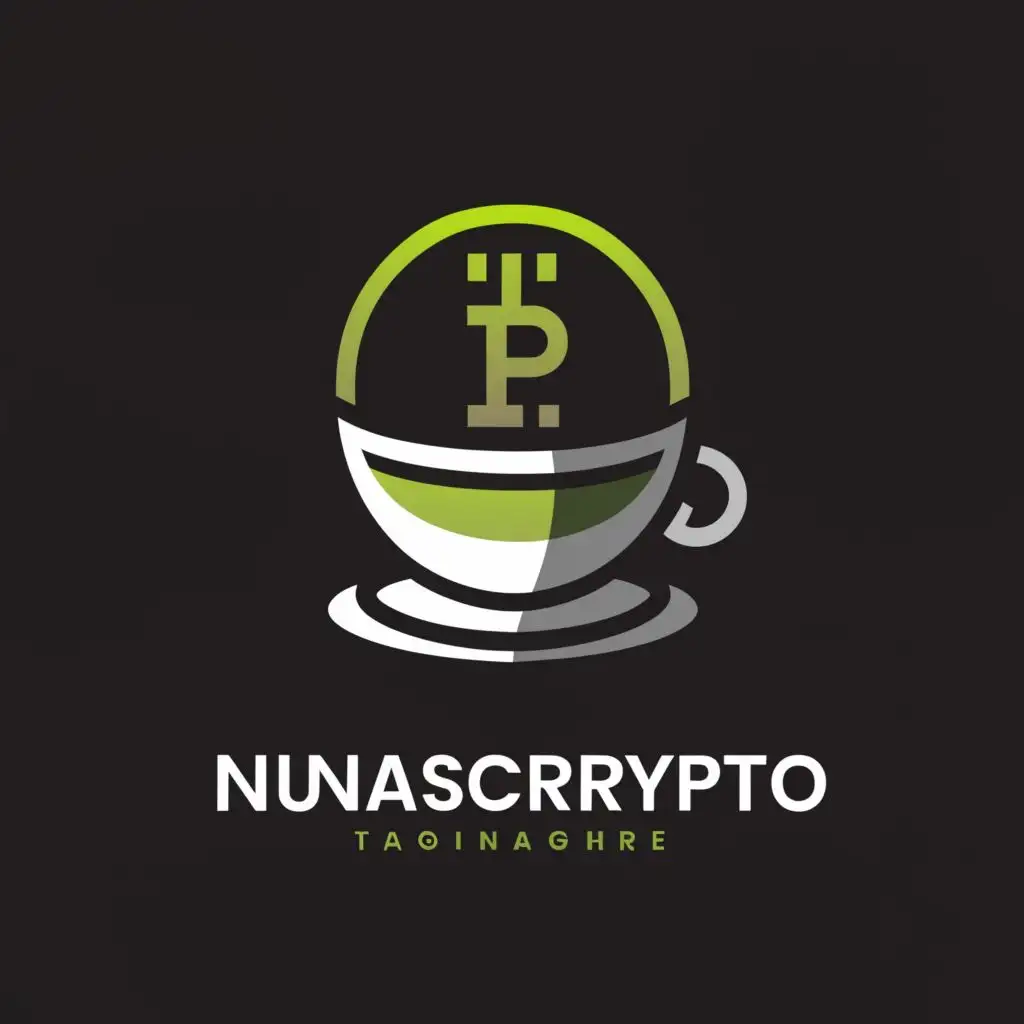 a logo design,with the text "NUNASCRYPTO", main symbol:crypto, moon, COFFEE, MATCHA,Moderate,clear background