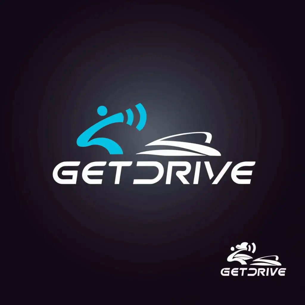 a logo design,with the text "Getdrive", main symbol:Car Mechanic Talk,Moderate,be used in Technology industry,clear background