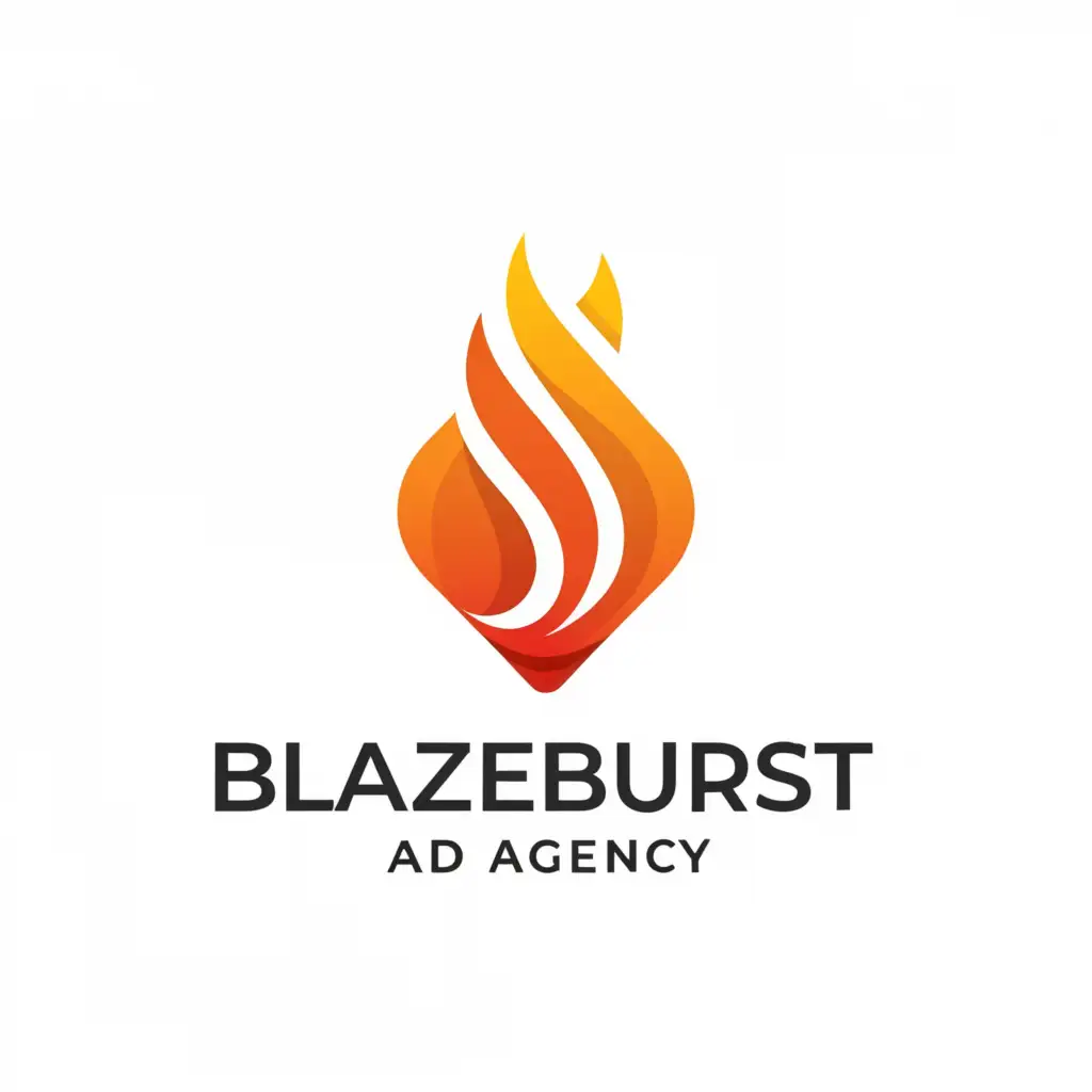 a logo design,with the text "BlazeBurst Ad Agency", main symbol:Advertisement icon and blaze burst,Moderate,clear background