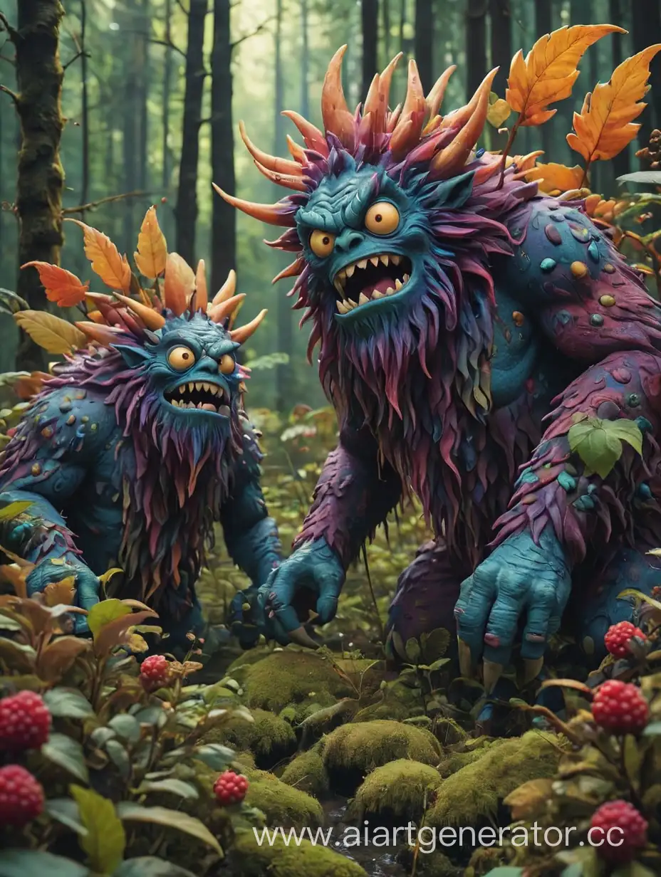 Psychedelic-Monsters-Roaming-Amidst-Forest-Berries
