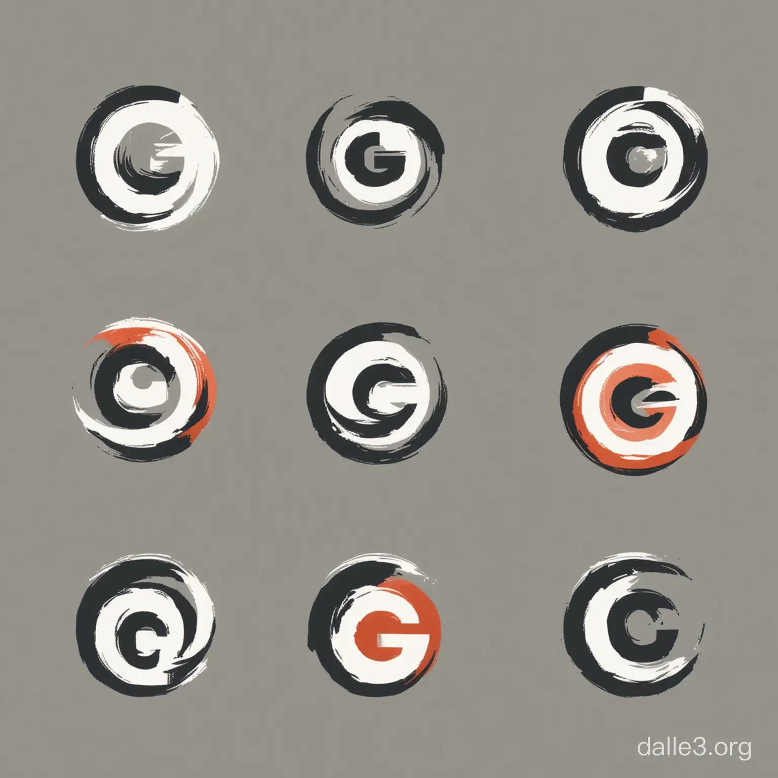 simplified logos of a G, corporate logos