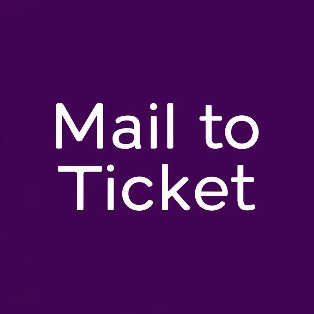 logo, no background single line color purple, with the text "Mail To Ticket", typography, be used in Technology industry