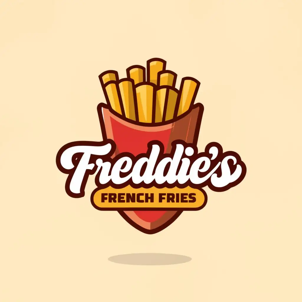 LOGO-Design-For-Freddies-French-Fries-Crispy-Fry-Symbol-on-a-Clean-Background