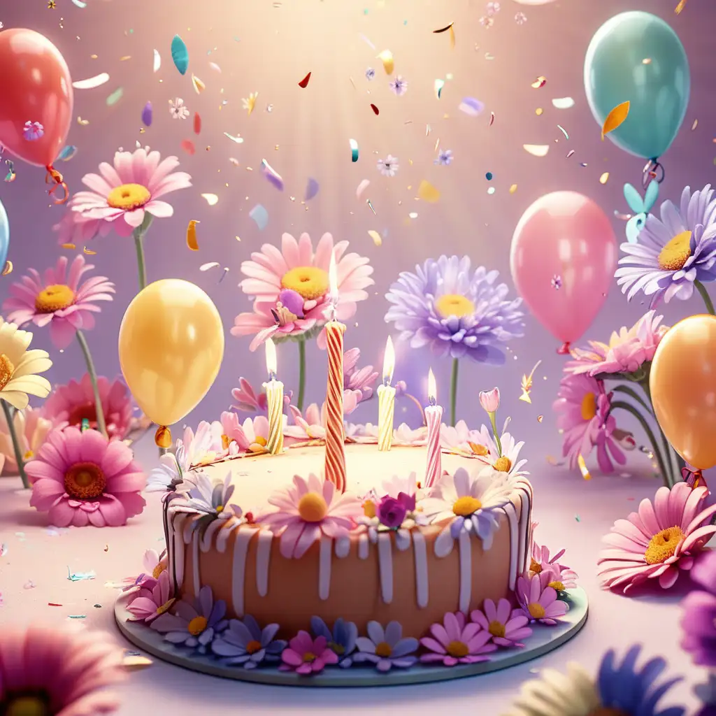 Enchanting Birthday Celebration with Animated Floral Magic