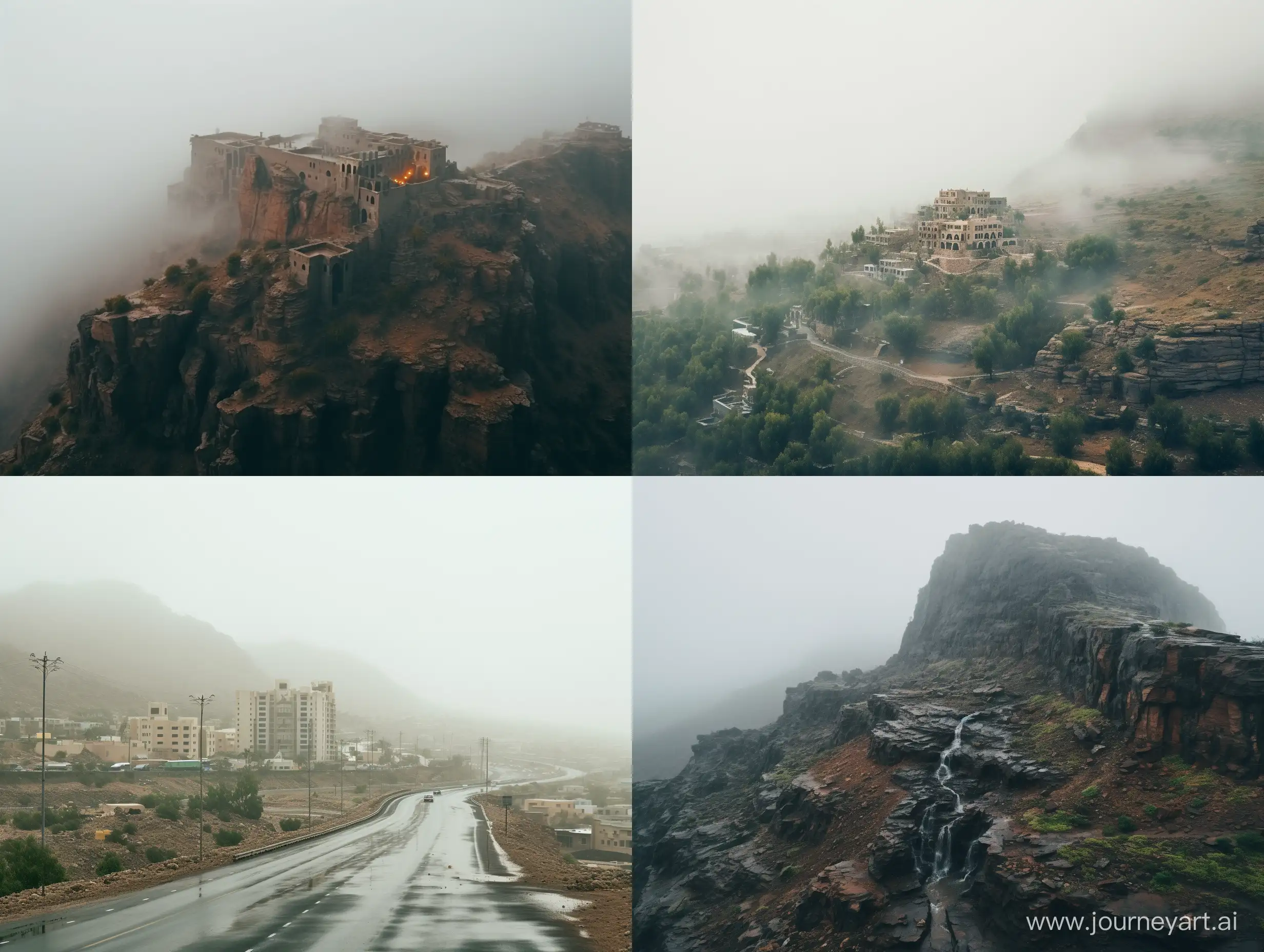  الشفا بمدينة الطائف بالمملكه العربيه السعوديه مع ضباب ومطر, Landscape, shot by‎‏ Sony PXW-FS5 XDCAM Super 35,