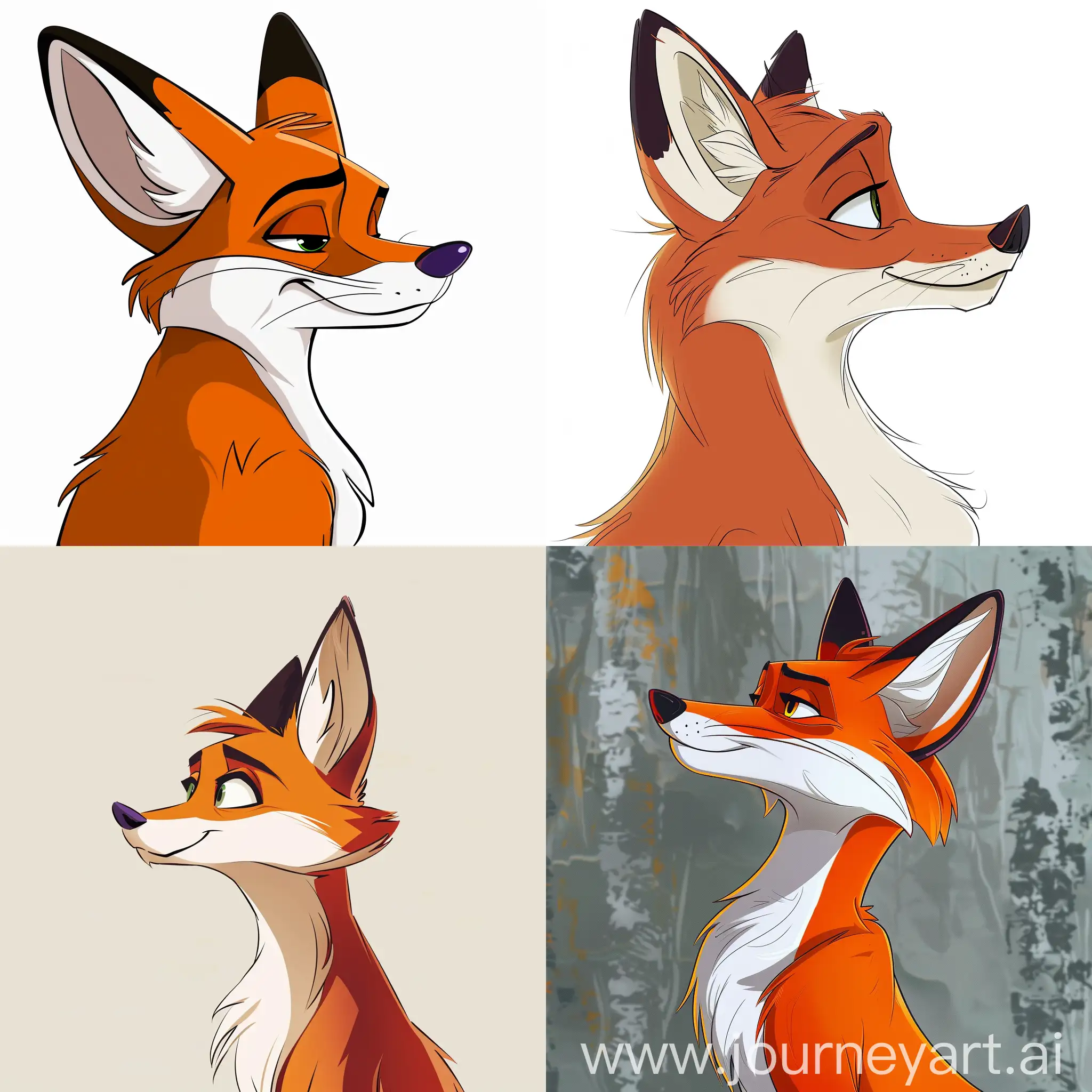 Adorable-Cartoon-Fox-with-Drooping-Ears-Vibrant-Profile-Image