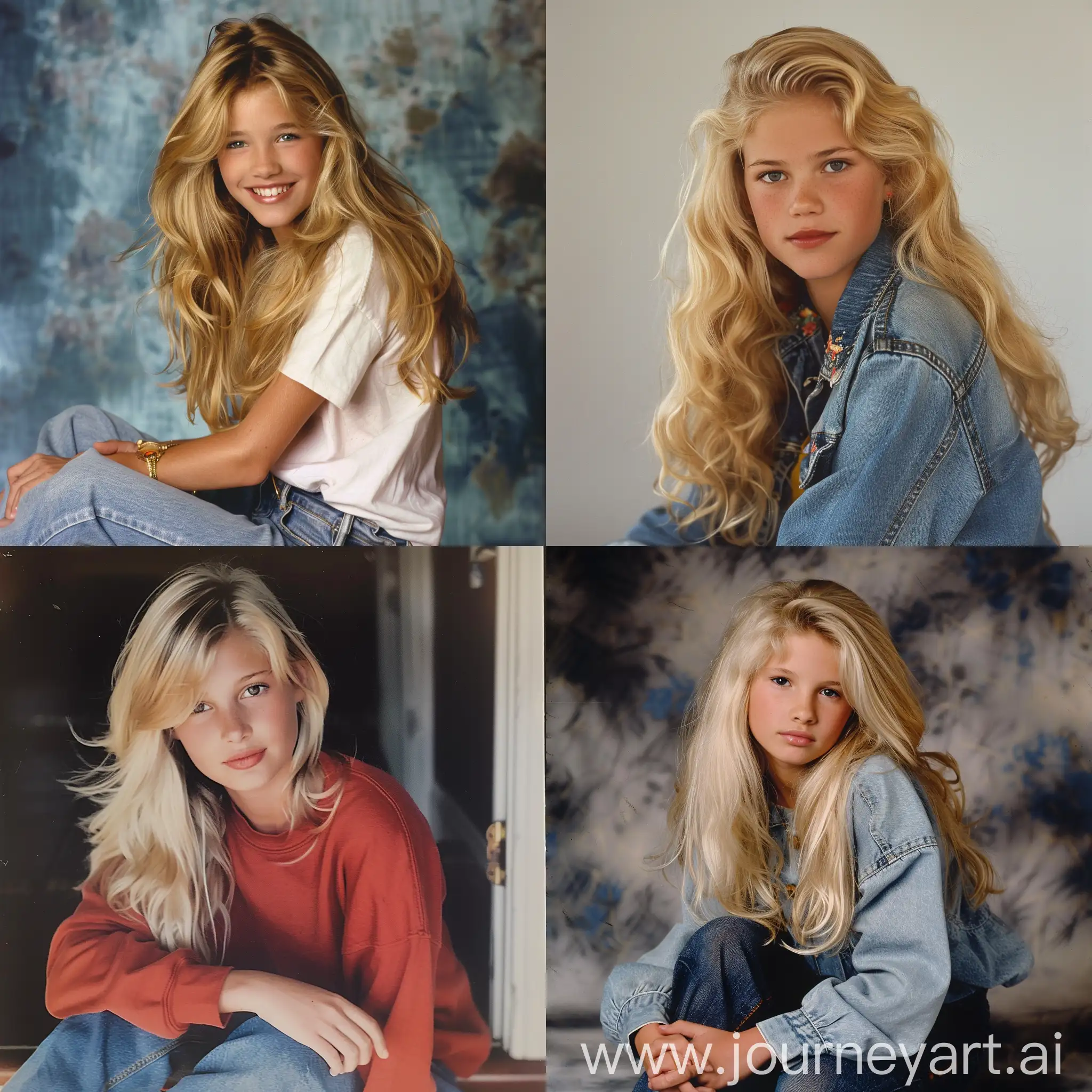 a photo of an american girl blonde teen in the 90's