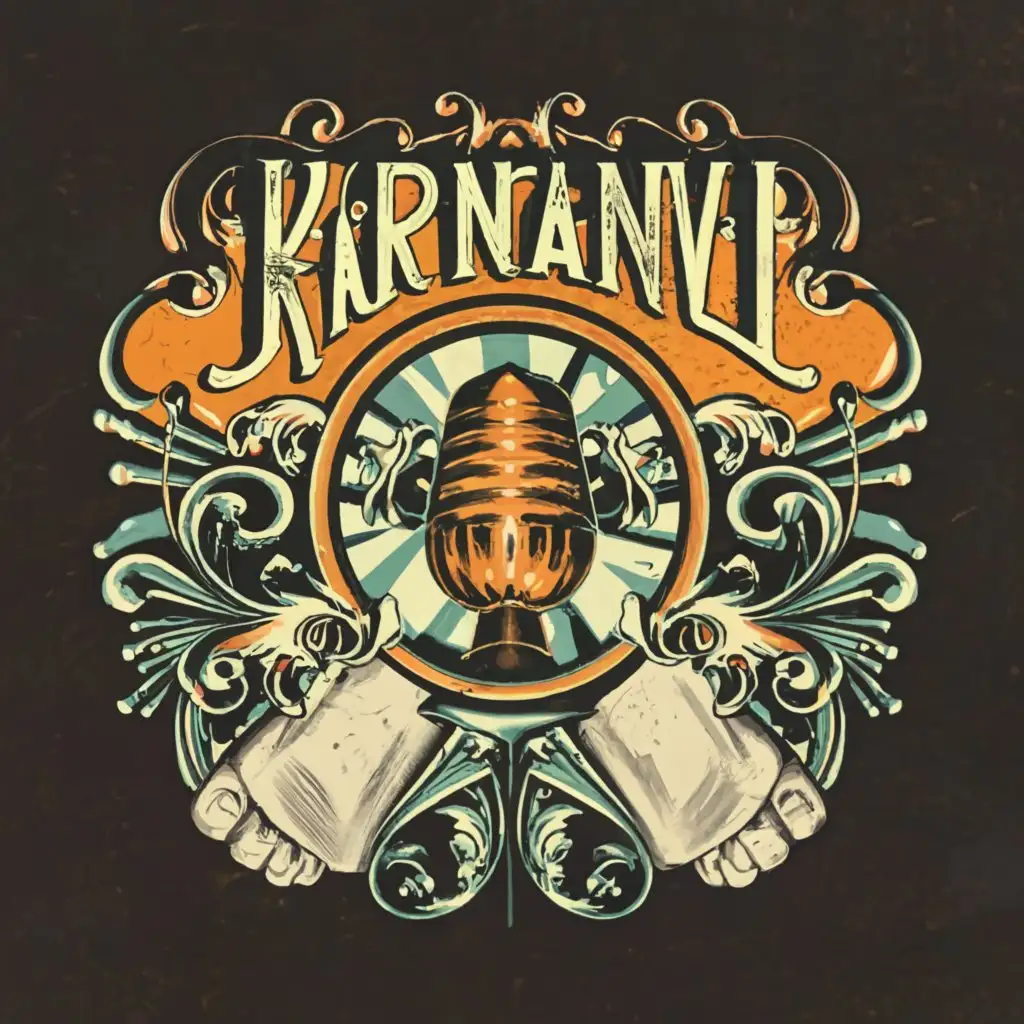 a logo design, with the text 'Karnaval', main symbol: hip hop, urban, music, dark colors, microphone, Moderate, clear background