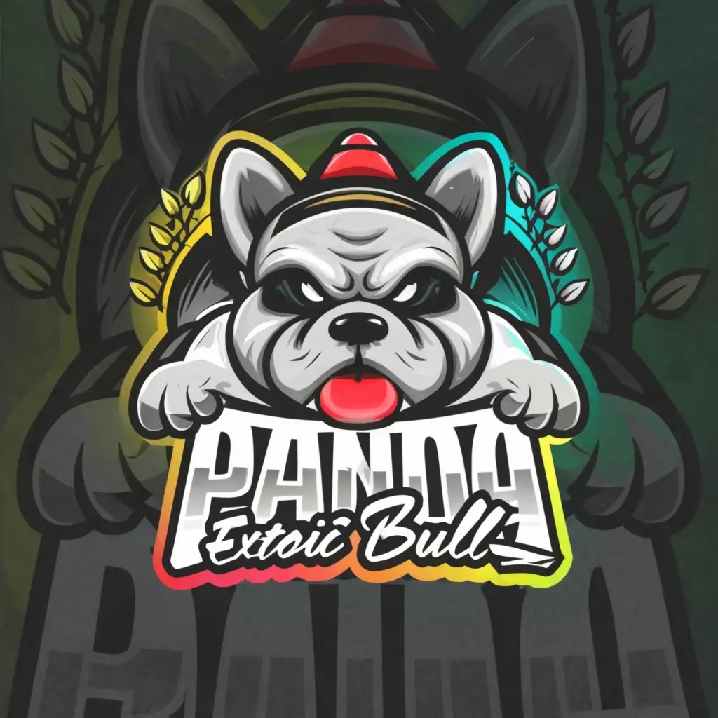 a logo design,with the text 'Panda Exotic Bullz', main symbol:Frenchbulldog,Moderate, be used in Animals Pets industry, clear background